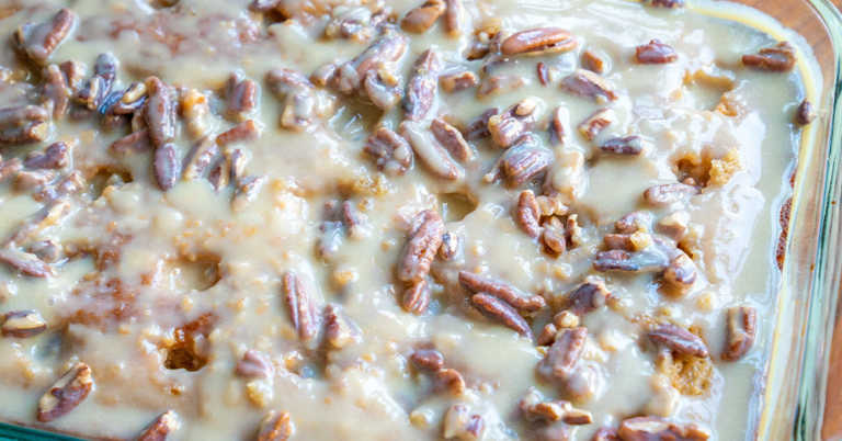Butter Pecan Praline Poke Cake