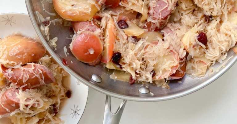 Apple Cranberry Sauerkraut Skillet