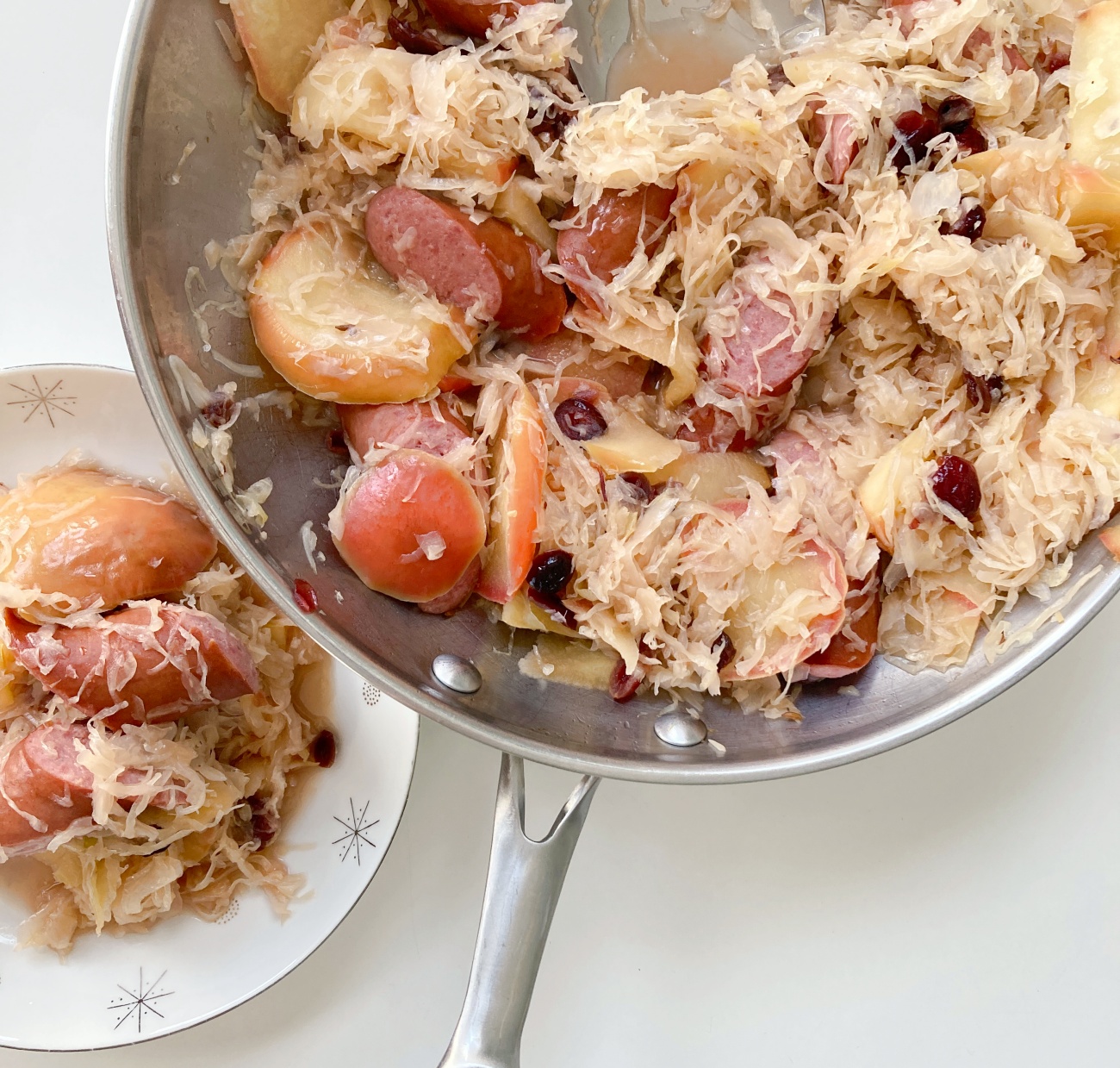 Apple Cranberry Sauerkraut Skillet