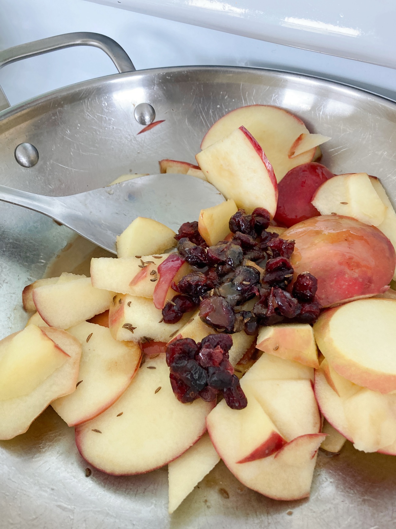 Apple Cranberry Sauerkraut Skillet