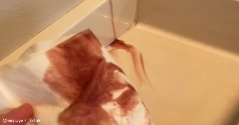 Woman Finally Discovers Why Her Bathroom Wall Is “Bleeding”