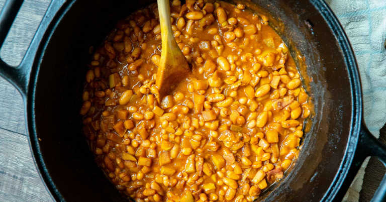 Apple Bourbon Baked Beans