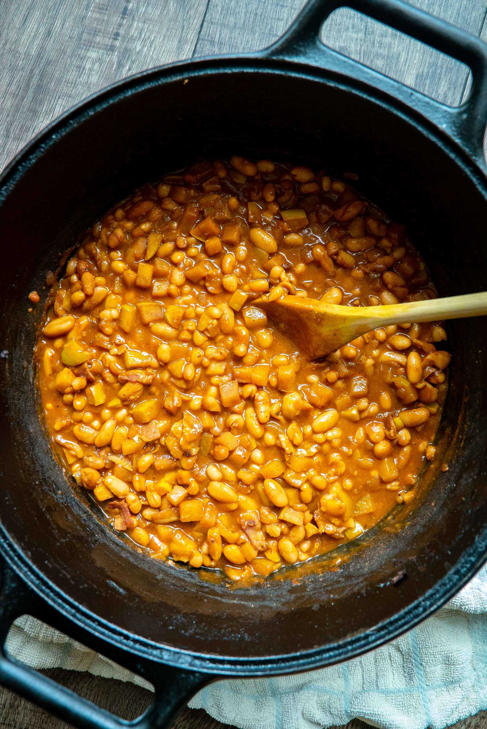 Apple Bourbon Baked Beans