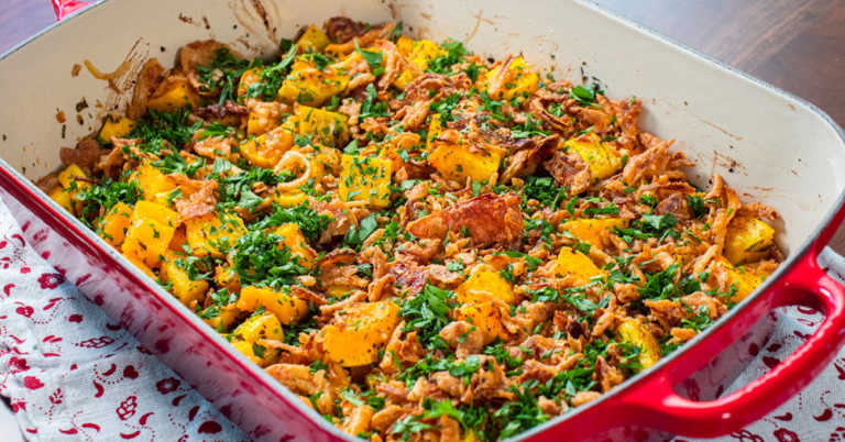Butternut Squash with Fried Onions