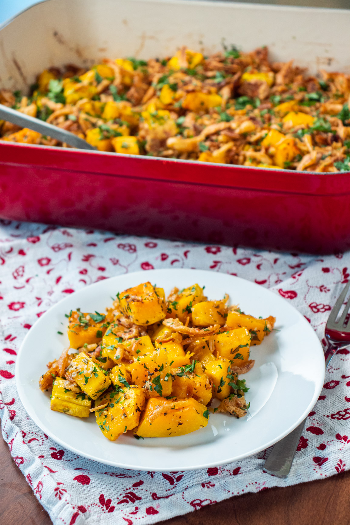 Butternut Squash with Fried Onions