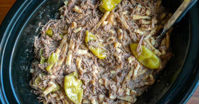 Slow Cooker Mississippi Beef Noodles