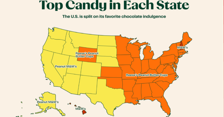 Map Shows Favorite Halloween Candies In The US: State By State | 12 ...