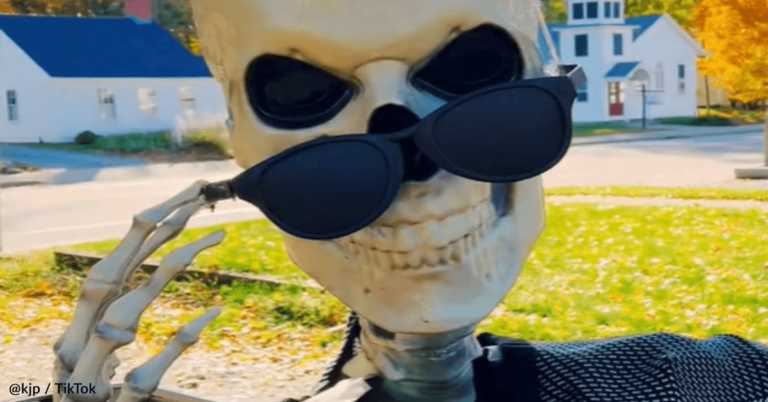 Giant Home Depot Skeletons Go On A Date Around Town