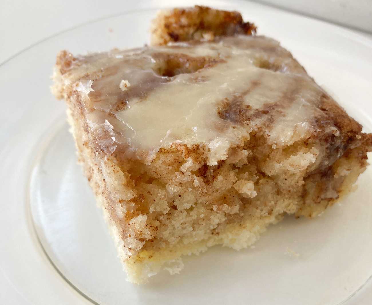 Big Mama's cinnamon roll cake was delicious! (10x10 metal cake pan) :  r/Old_Recipes