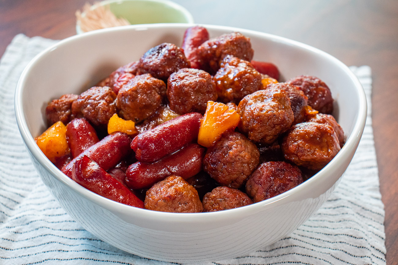 Crockpot Meatballs and Little Smokies - Cooking in the Midwest