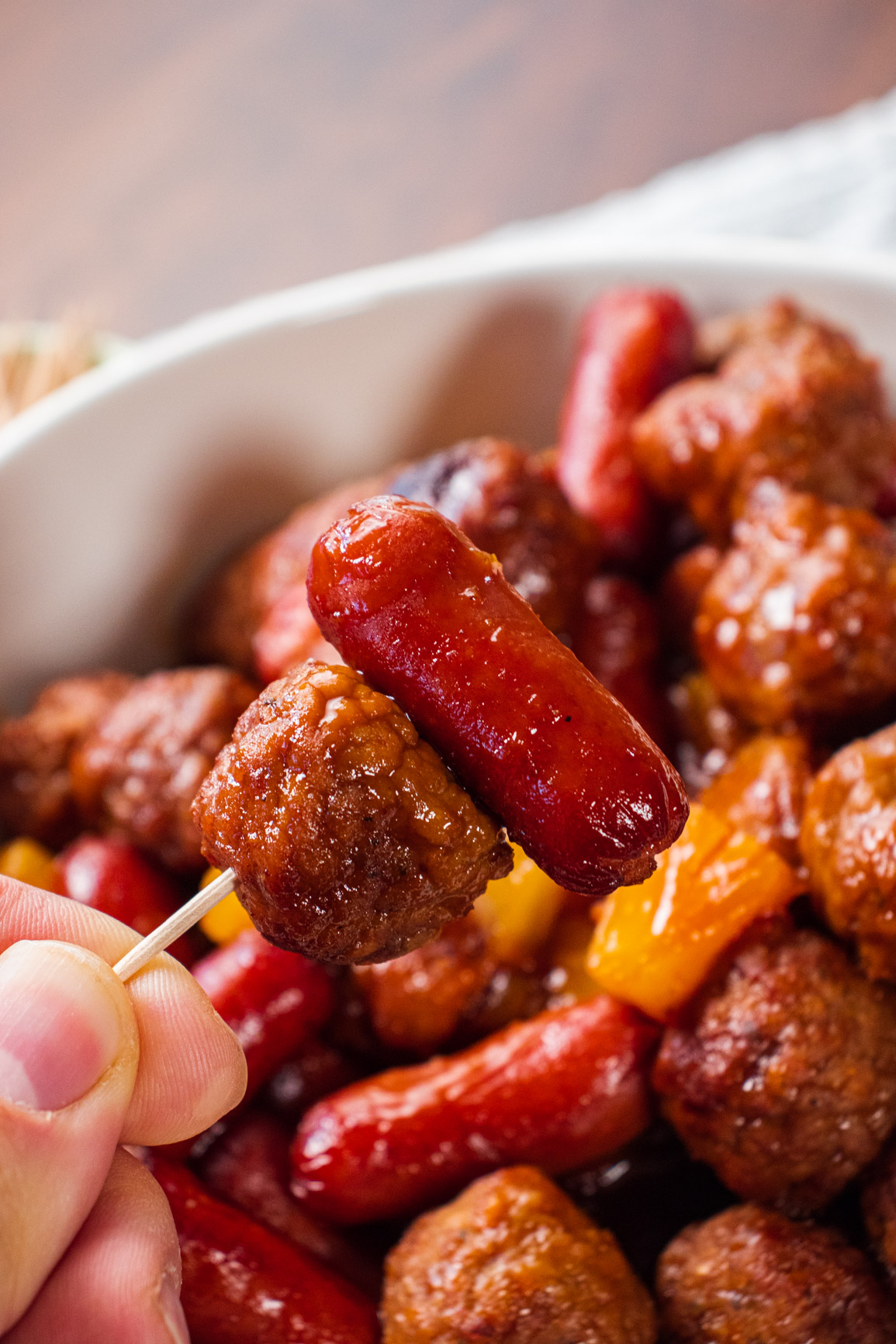 Crockpot Meatballs and Little Smokies - Cooking in the Midwest