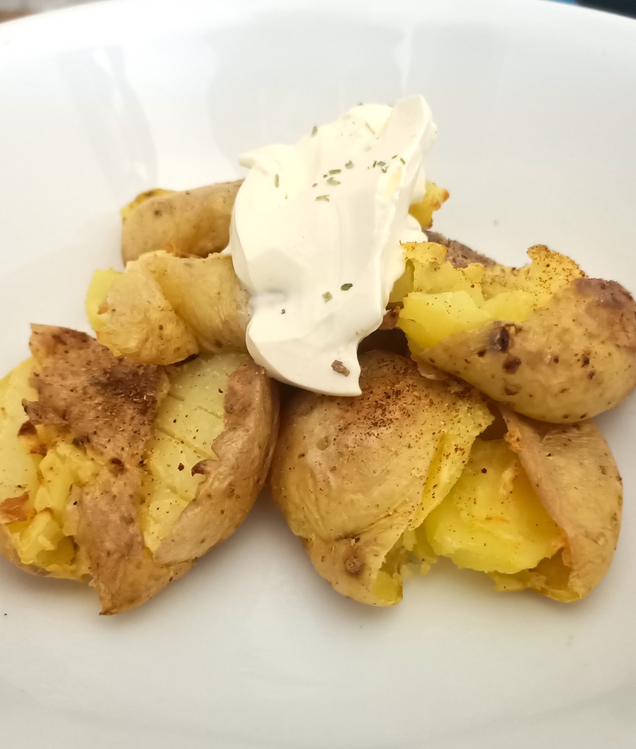 Air Fryer Smashed Potatoes - Savory Thoughts