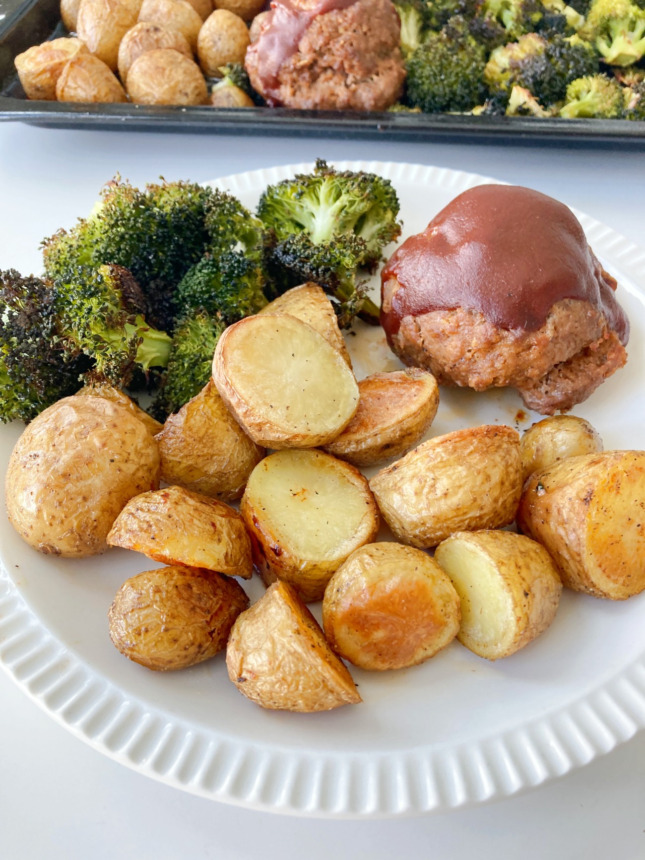 BBQ Meatloaf Sheet Pan Dinner