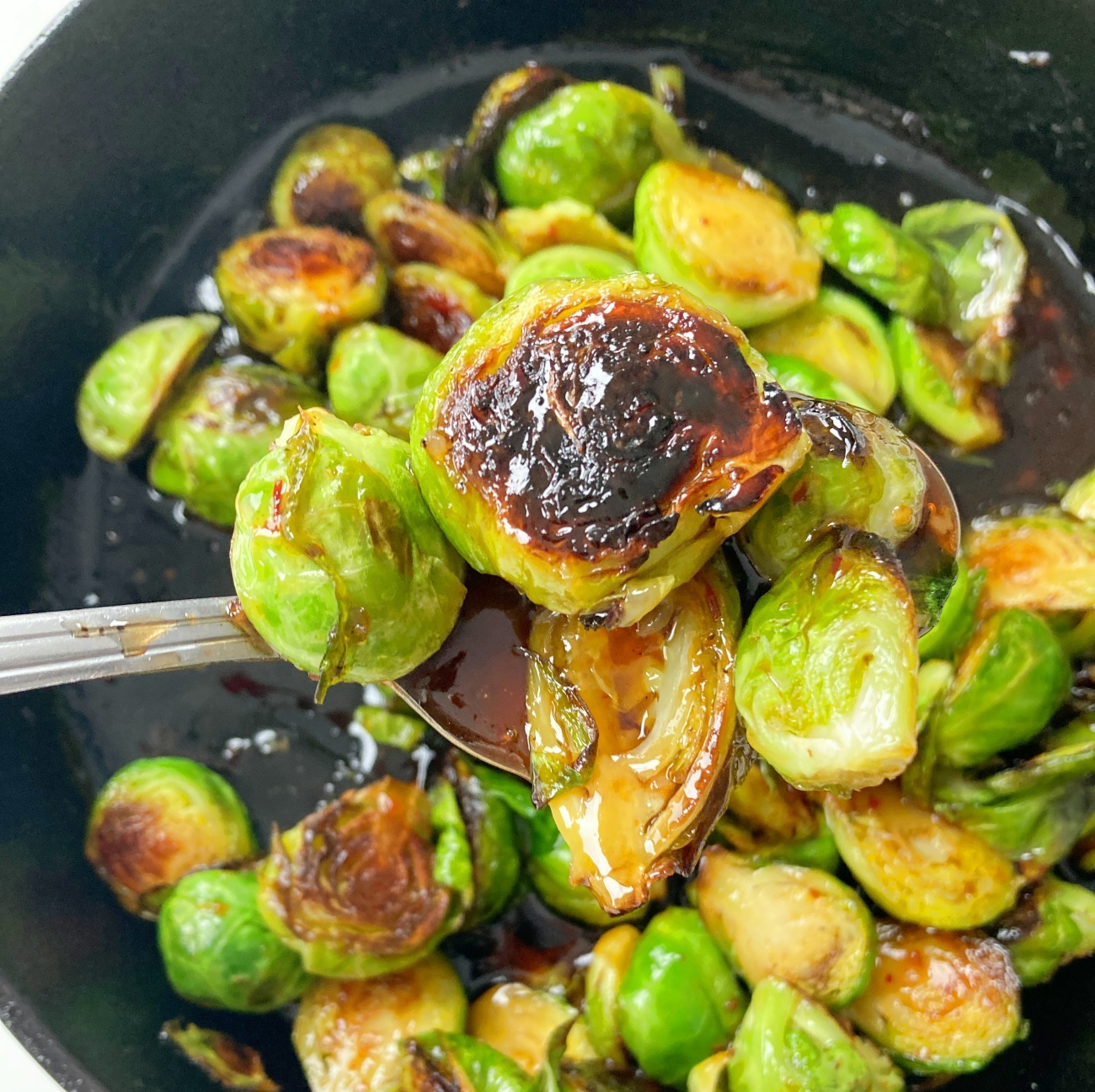 Sweet and Spicy Stovetop Brussels Sprouts