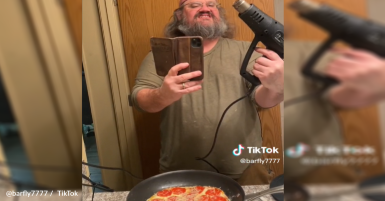 TikTok Foodie Chows Down On A Homemade Hotel Bathroom Pizza