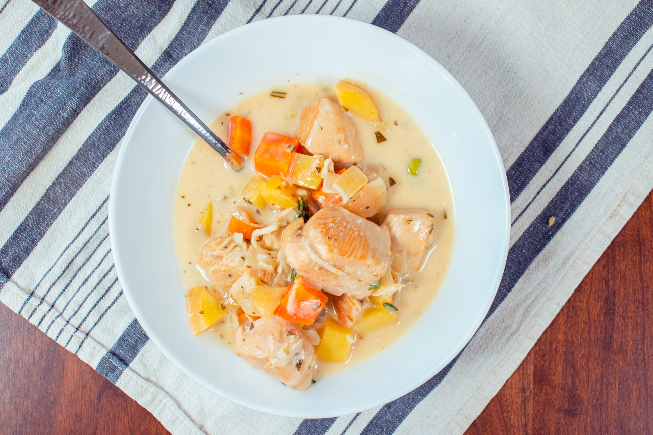 Slow Cooker White Wine Chicken Stew