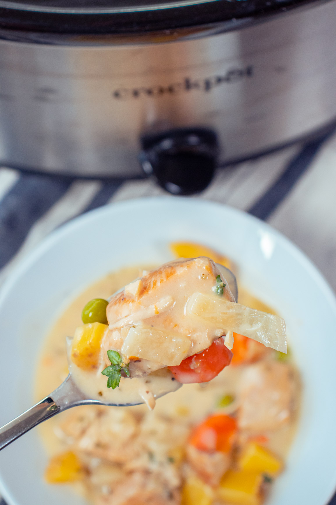 Slow Cooker White Wine Chicken Stew