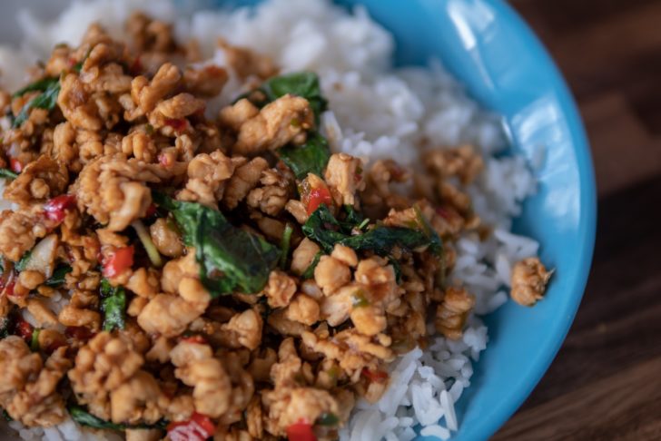 Spicy Fried Chicken with Basil