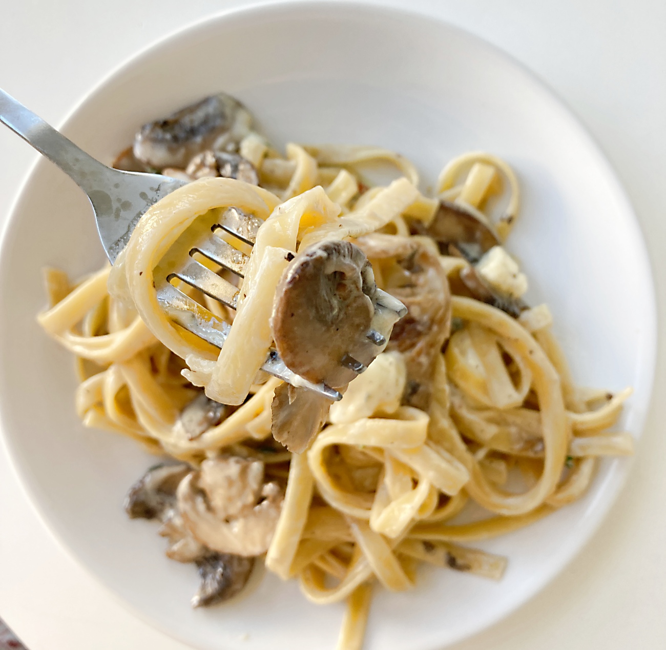 Creamy Mushroom Gorgonzola Fettuccine