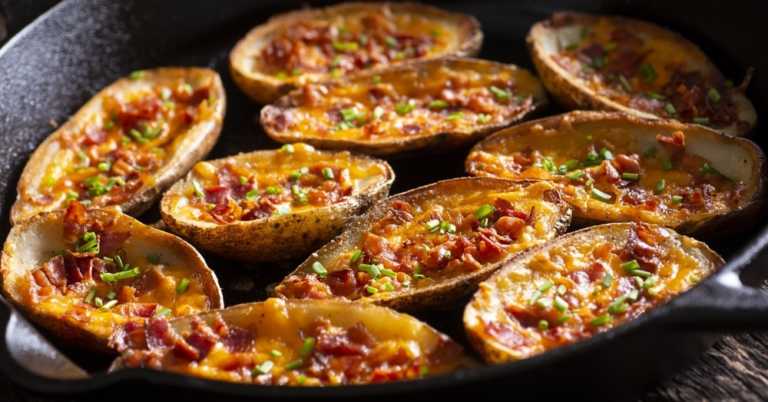 Fully-Loaded Skillet Bacon Potato Skins