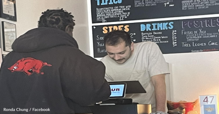 Restaurant Worker Welcomes Homeless Man Inside And Buys Him A Meal