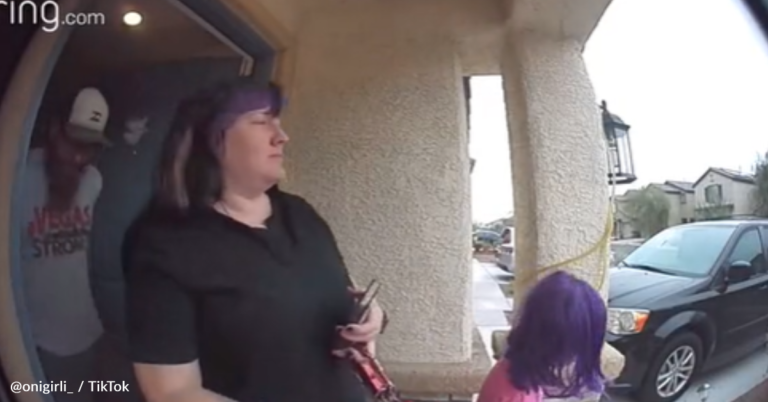 Doorbell Camera Captures Relatable Parenting Moment With Daughter
