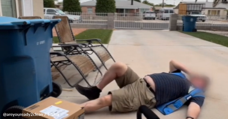 Elderly Woman Springs Into Action To Help Amazon Driver Suffering Heat Stroke