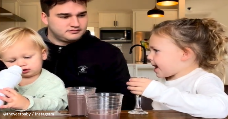 Uncle Tries To Teach Kids How To Pour Chocolate Milk
