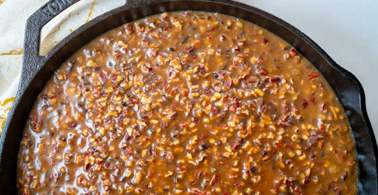 Buttermilk Pecan Praline Skillet Cake