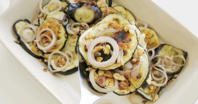 Crispy Eggplant with Dill Sauce