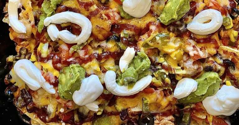 Sheet Pan Loaded BBQ Chicken Nachos