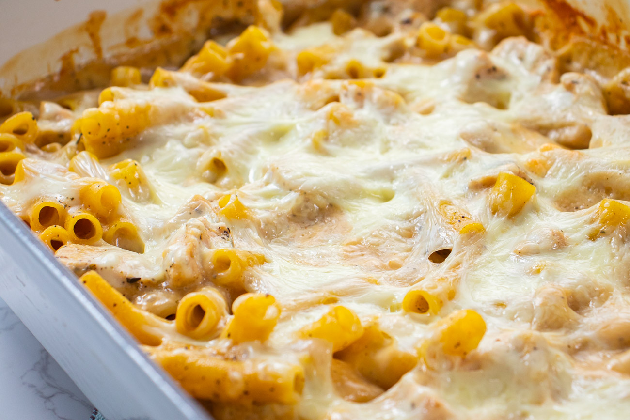 No-Boil Chicken Alfredo Bake - Creamy & Delicious - Fed & Fit