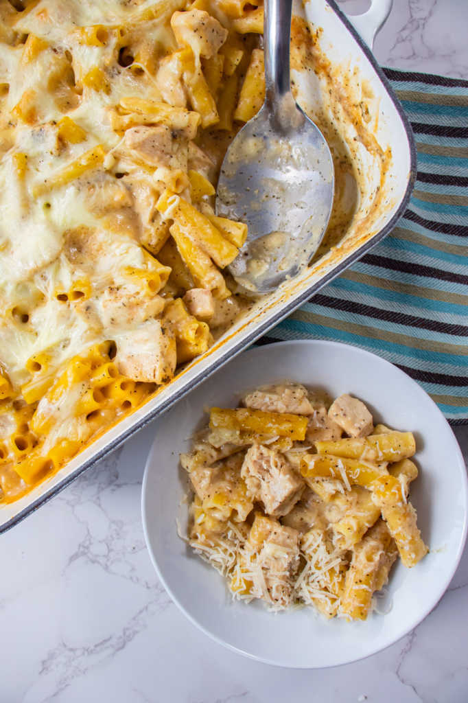 NoBoil Chicken Alfredo Pasta Bake 12 Tomatoes