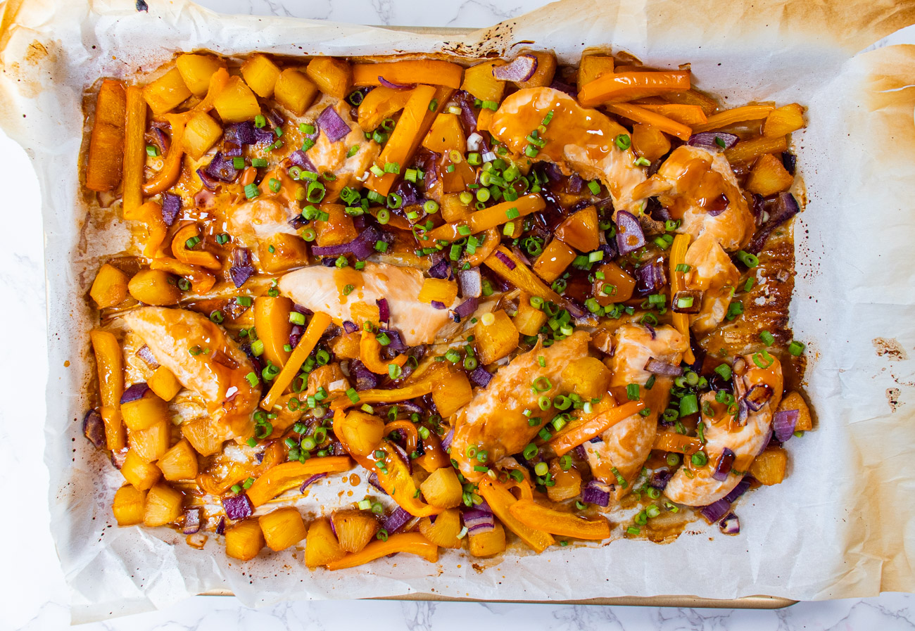 Sheet Pan Pineapple Chicken