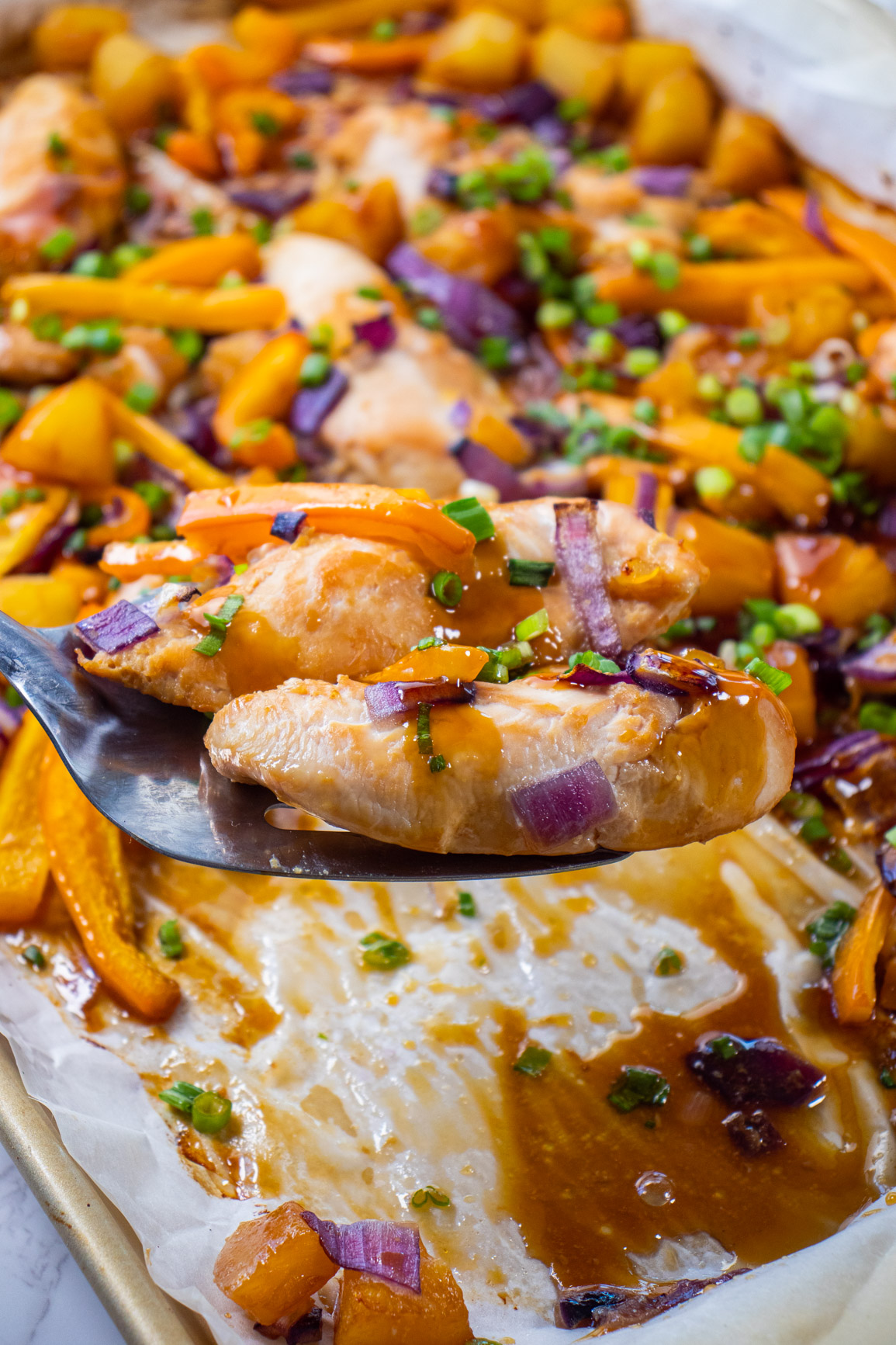 Sheet Pan Pineapple Chicken