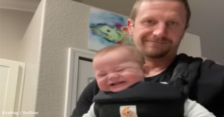 Baby Can’t Stop Laughing Over Dad Cooking Asparagus