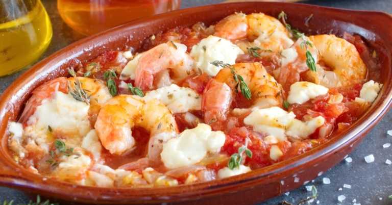 Greek Style Baked Shrimp (Shrimp Saganaki)