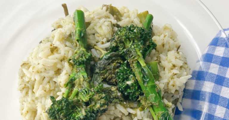 Lemon Basil Broccolini and Rice