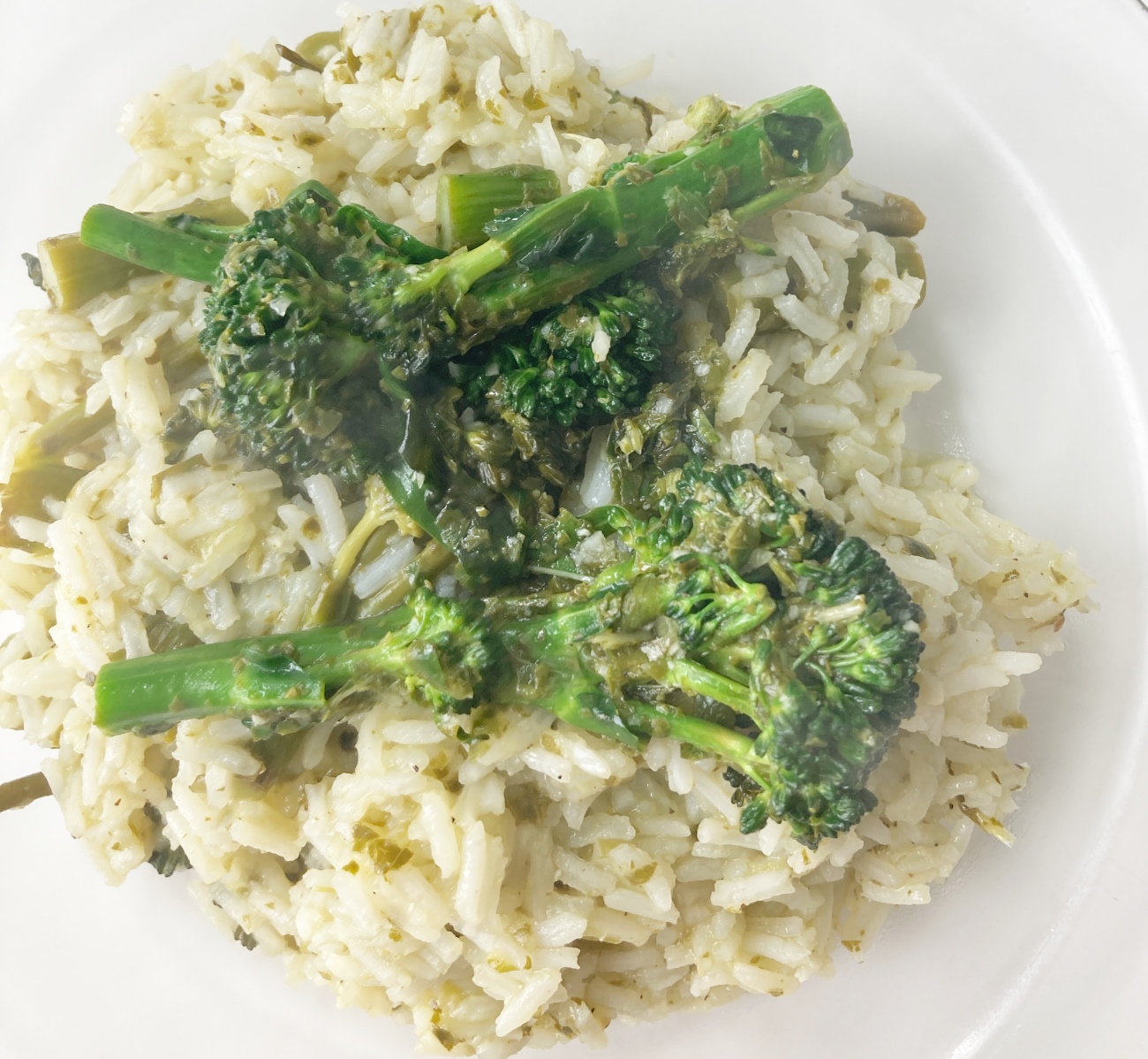 Lemon Basil Broccolini and Rice