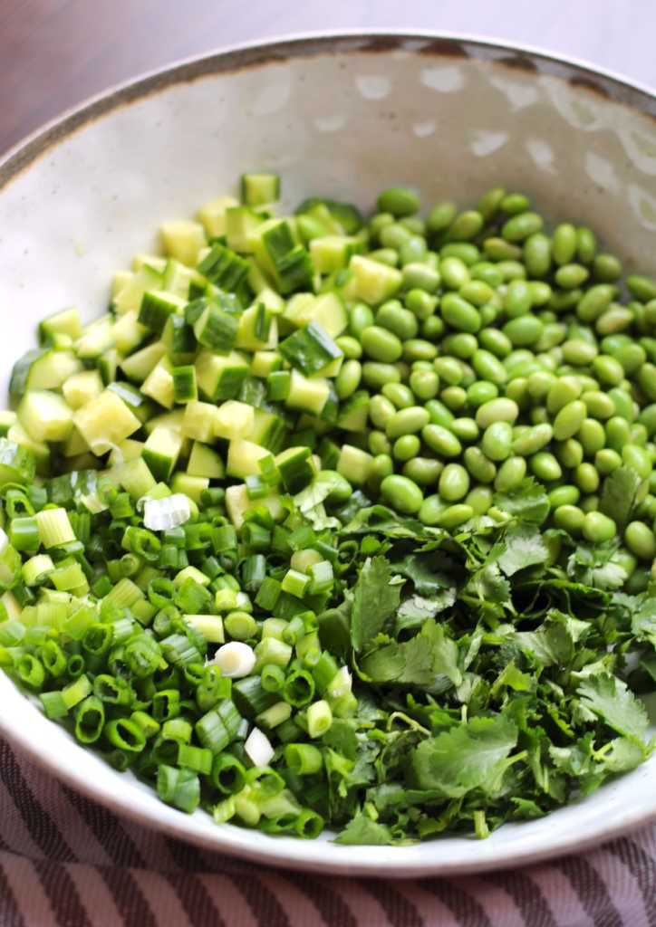 Cucumber Edamame Salad Tomatoes