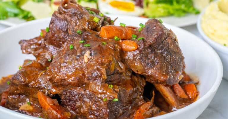 French Braised Short Ribs in a Red Wine Sauce