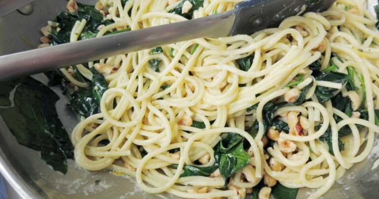 Mascarpone Spinach Spaghetti
