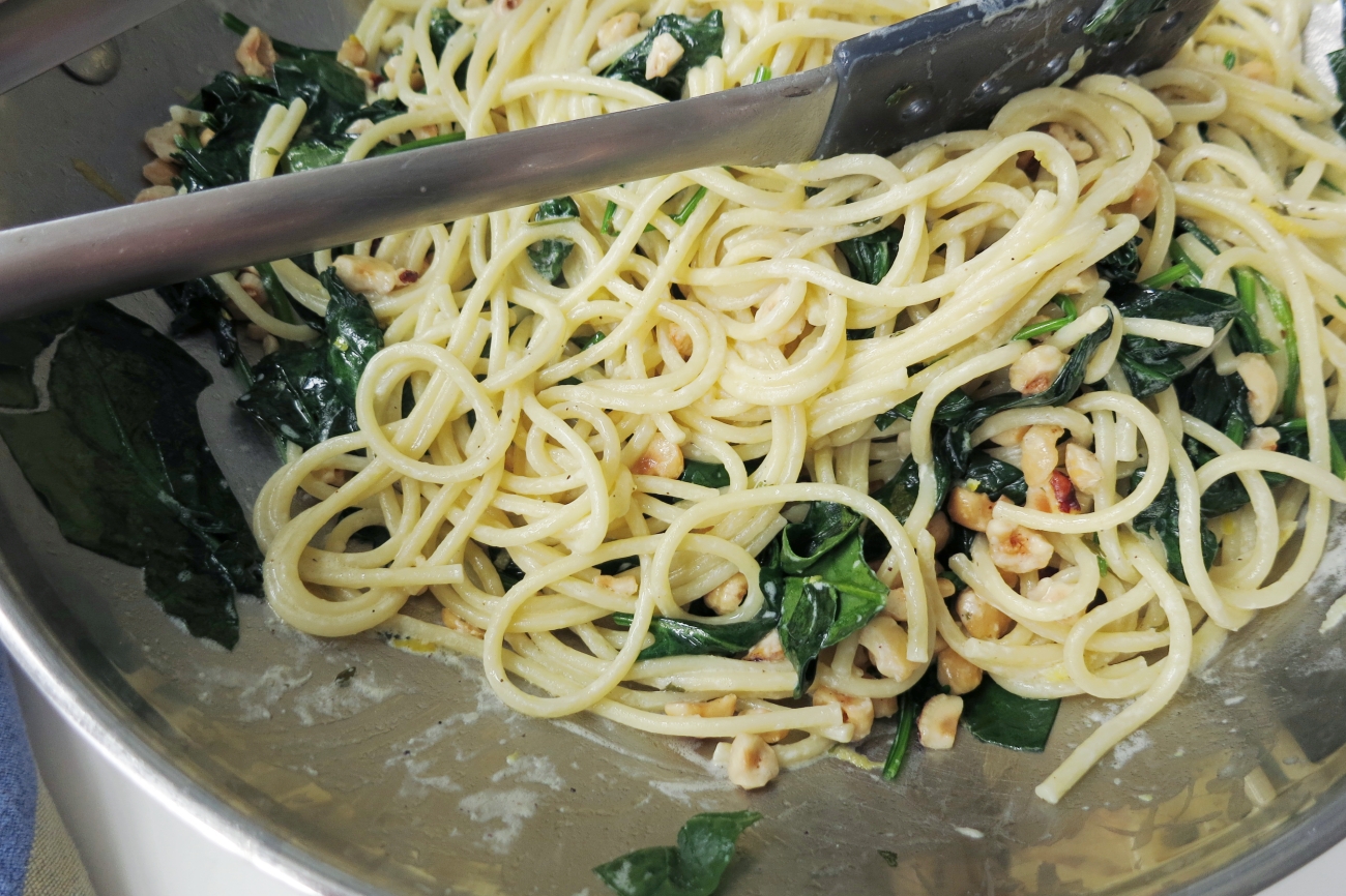 Mascarpone Spinach Spaghetti