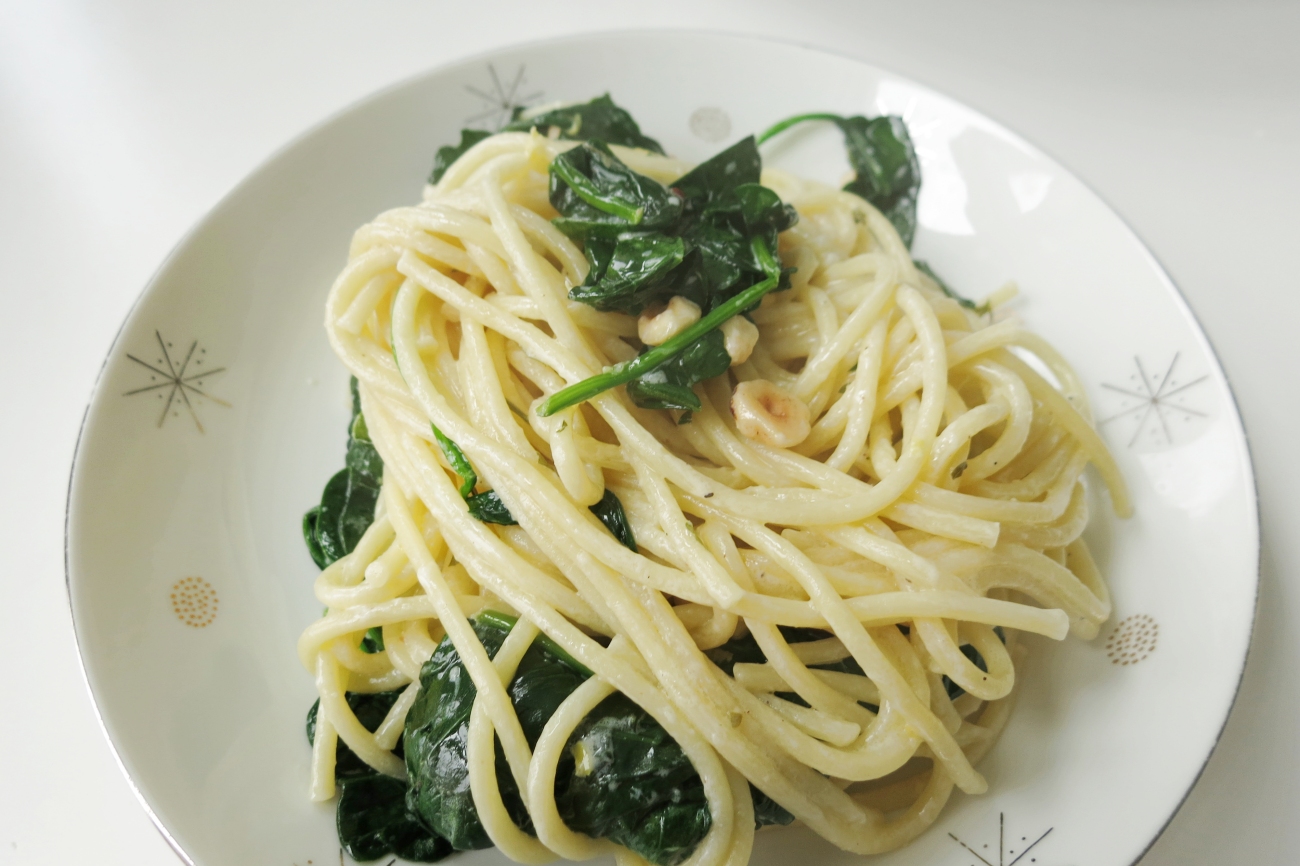 Mascarpone Spinach Spaghetti