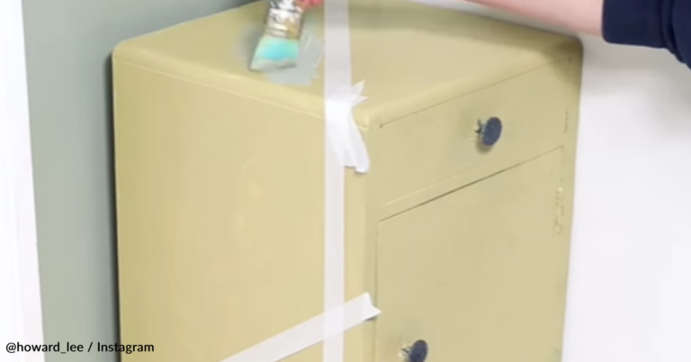 Artist Makes a Cabinet Disappear Using Only Paint and Tape