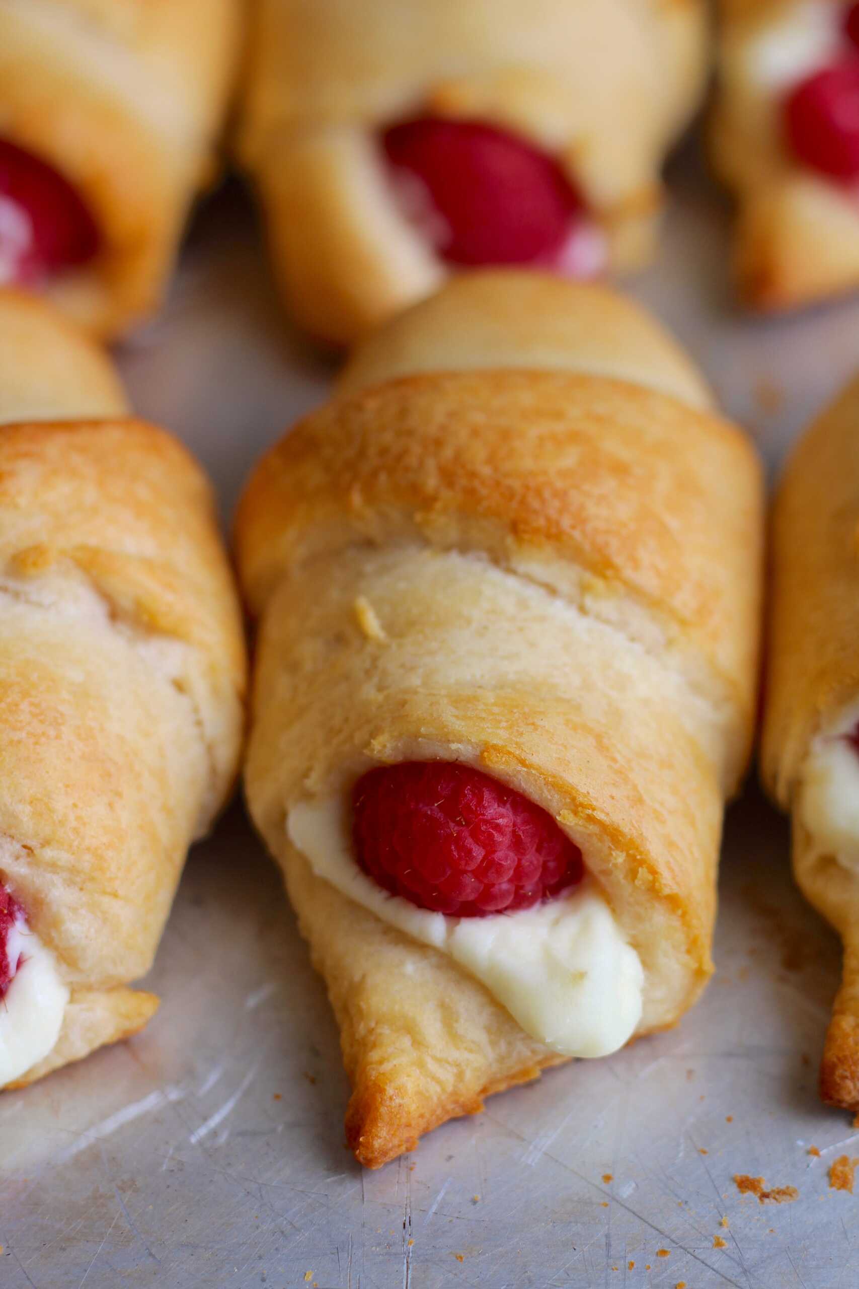 Mini Raspberry Cheesecake Crescent Rolls - Sugar Apron