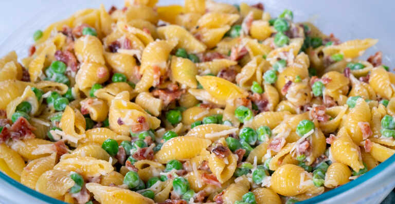 Creamy Bacon and Pea Pasta Salad