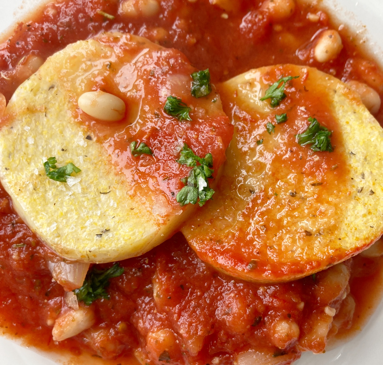 Broiled Polenta with Beans
