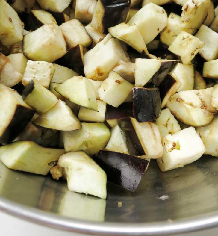 Eggplant Mushroom Yassa 12 Tomatoes