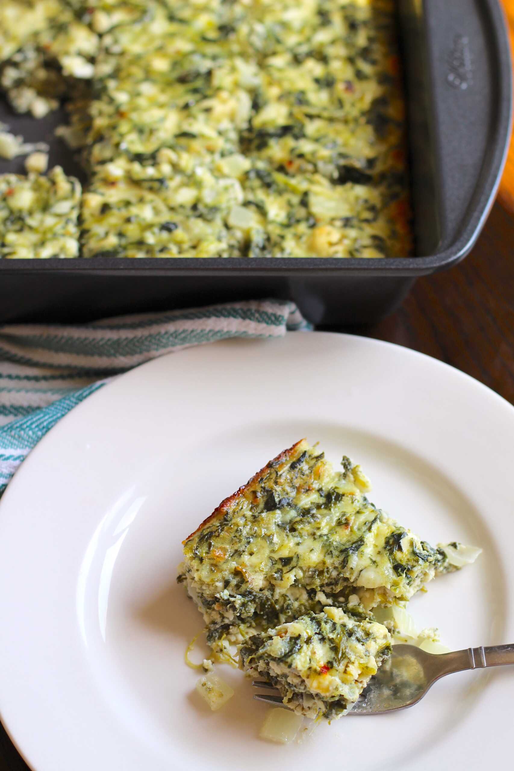 Spinach and feta casserole 10-min